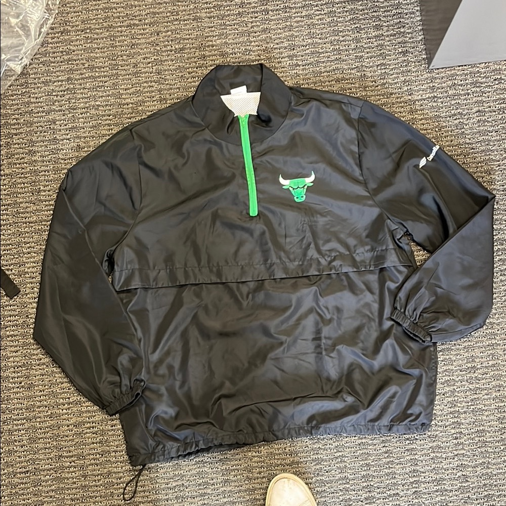 Black Chicago Bulls Windbreaker Jacket